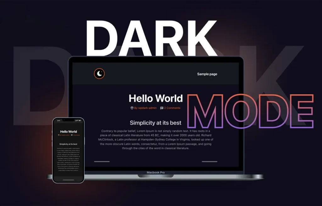 دارک مود در طراحی سایت
